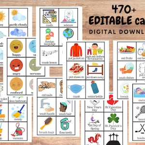 Cartes modifiables des routines quotidiennes pour enfants, calendrier visuel pour les tout-petits, tableau des routines pour enfants, cartes de rythme quotidien, fichier numérique, PDF