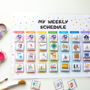 Kids Weekly Planner, Weekly Kids Calendar, Visual Schedule for toddlers, Printable preschool Weekly Routine Chart, Digital file, PDF