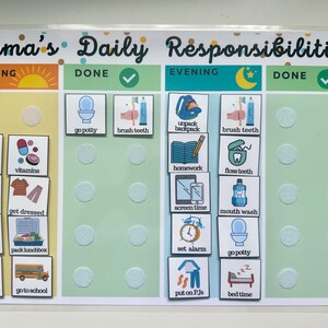 Tägliches Aufgaben Diagramm bearbeitbar, Kinder Aufgaben Diagramm bedruckbar, visueller Routineplan für Kleinkinder, Kinder-Checkliste, tägliche Aufgabenliste, PDF Bild 16