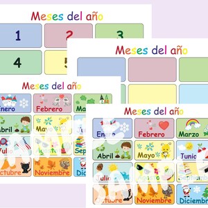 SPANISH Kids Calendar and Weather Chart, Daily Calendar for Kids ...