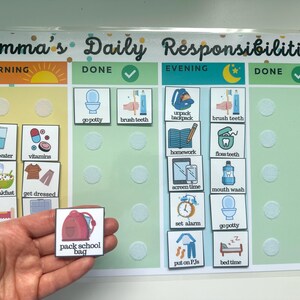 Tägliches Aufgaben Diagramm bearbeitbar, Kinder Aufgaben Diagramm bedruckbar, visueller Routineplan für Kleinkinder, Kinder-Checkliste, tägliche Aufgabenliste, PDF Bild 13