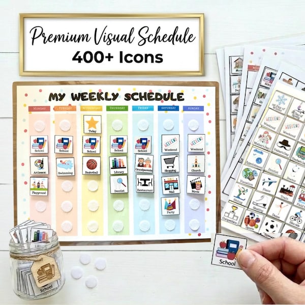 Kids Weekly Planner, Weekly Kids Calendar, Visual Schedule for toddlers, Printable preschool Weekly Routine Chart, Digital file, PDF