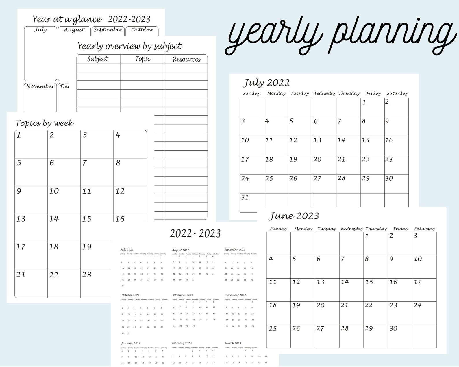 Homeschool Planner Printable 20222023 Printable Homeschool Etsy