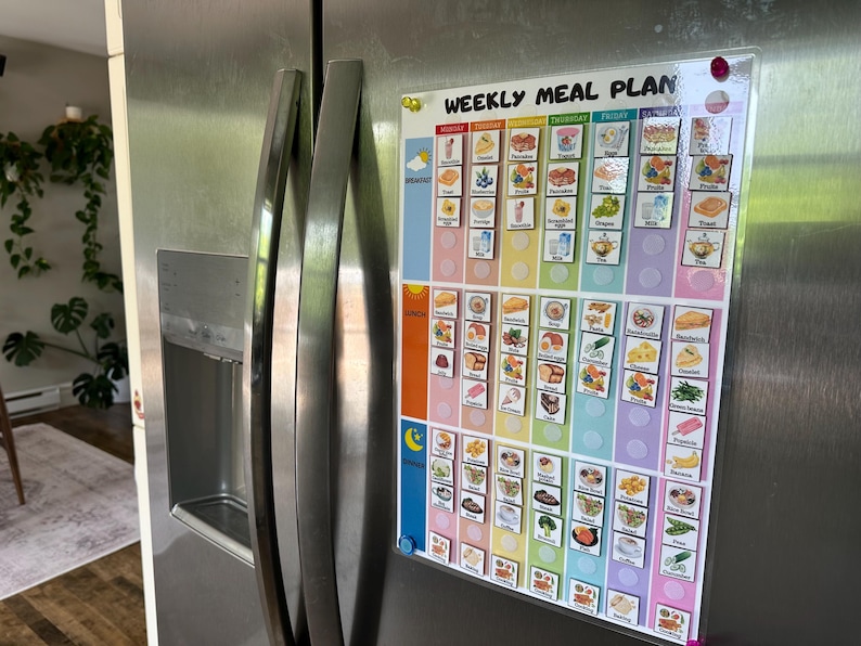Kids Meal Planner, Visual Weekly Meal Calendar, Kids menu template, Kids Visual Schedule, Montessori calendar for toddlers (PHYSICAL COPY) image 7