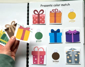 Christmas busy book for toddlers, Winter printable quiet book, Preschool activity worksheet, Learning binder for kids, Kindergarten, PDF