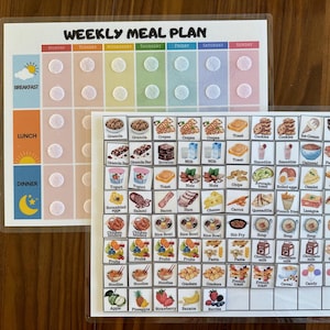 Kids Meal Planner Editable, Visual Weekly Meal Calendar, Kids menu template, Kids Visual Schedule, Montessori calendar for toddlers, PDF imagen 5