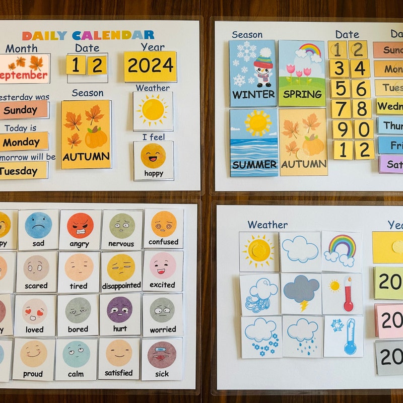 Montessori Calendar Etsy