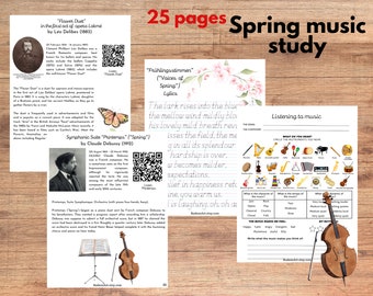 Può includere: Un foglio di lavoro stampabile per un'unità di studio musicale sulla primavera. Il foglio di lavoro include un'attività di ascolto con un elenco di strumenti, una sezione sul carattere della musica e una sezione su come la musica ci fa sentire. Il foglio di lavoro include anche una sezione per gli studenti in cui scrivere a cosa li fa pensare la musica. Il foglio di lavoro è illustrato con un dipinto ad acquerello di un violoncello.