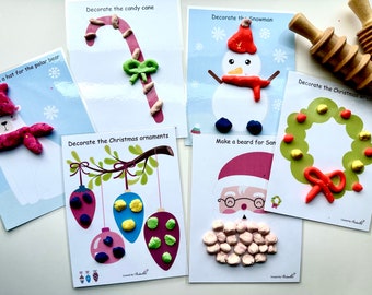 Winter Play Dough Mats for kids, Playdough Activity Mats for toddlers, Preschool printable Busy Book for Kindergarten, Learning binder