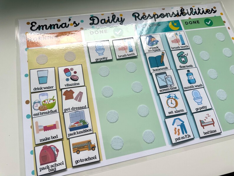 Tägliches Aufgaben Diagramm bearbeitbar, Kinder Aufgaben Diagramm bedruckbar, visueller Routineplan für Kleinkinder, Kinder-Checkliste, tägliche Aufgabenliste, PDF Bild 15