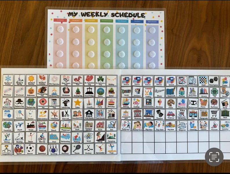 Kids Weekly Planner, Weekly Kids Calendar, Visual Schedule for toddlers, Printable preschool Weekly Routine Chart, Digital file, PDF image 16