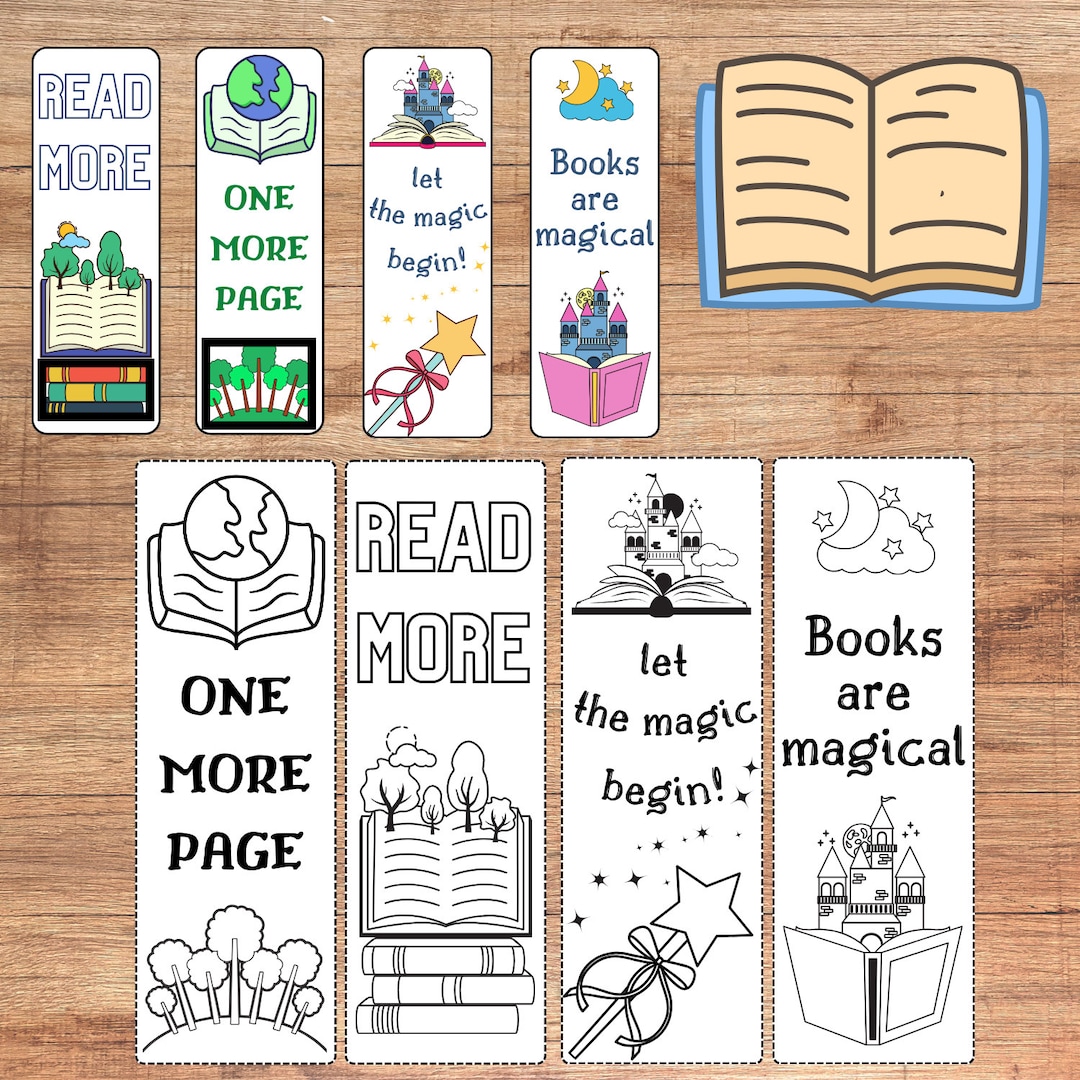 Coloring Bookmarks for Kids, Children’s Printable Bookmark, Digital Download - Etsy