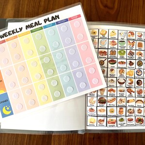 Kids Meal Planner Editable, Visual Weekly Meal Calendar, Kids menu template, Kids Visual Schedule, Montessori calendar for toddlers, PDF imagen 15