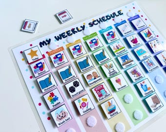 Kids Weekly Planner, Custom Weekly Kids Calendar, Visual Schedule for toddlers, preschool or kindergarten kids (already made, physical copy)