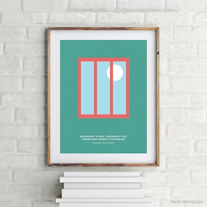 Goodnight Moon - Margaret Wise Brown - Children&#39;s Book Quote Wall Art - Kid&#39;s Room Decor - Nursery Wall Art - Gift for Book Lover