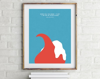 The Snowy Day - Ezra Jack Keats - Minimalistic Children's Book Quote Wall Art - Kid's Room Decor - Nursery Wall Art - Gift for Book Lover