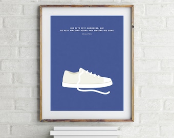 Pete the Cat Print - Eric Litwin - Minimalistic Children's Book Quote Wall Art - Kid's Room Decor - Nursery Wall Art - Gift for Book Lover