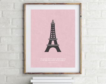 Madeline Pink Print - Ludwig Bemelmans - Minimalistic Children's Book Quote Art - Kid's Room Decor - Nursery Wall Art - Gift for Book Lover