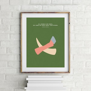 Animal Farm - George Orwell - Minimal Book Quote Print - Classic Book Wall Art - Gift for Book Lover