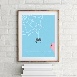 Charlotte's Web Print - E B White - Minimalistic Children's Book Quote Wall Art - Kid's Room Decor - Nursery Wall Art - Gift for Book Lover