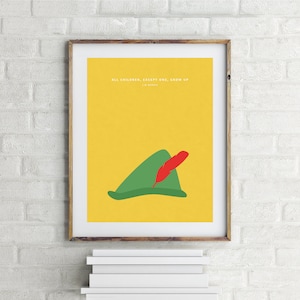 Peter Pan Print - Minimalistic Children&#39;s Book Quote Wall Art - Kid&#39;s Room Decor - Nursery Wall Art - Gift for Book Lover