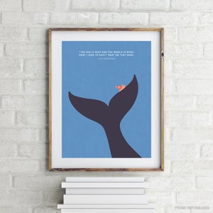 The Snail and the Whale - Julia Donaldson - Children&#39;s Book Quote Wall Art - Kid&#39;s Room Decor - Nursery Wall Art - Gift for Book Lover