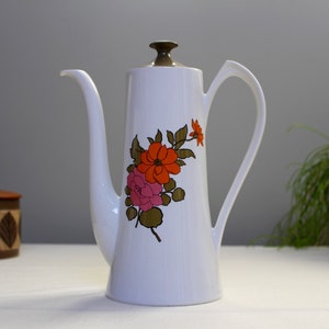 Burleigh Ware, England: 1950s Floral Coffee Pot