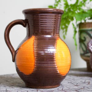 Carstens Austria: West German Ceramic Vase in Brown and Orange Glaze, Form 4246-15