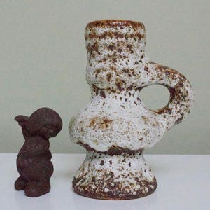 Marius van Woerden for Vest Keramiek: Dutch Brutalist Fat Lava Glazed Ceramic Vase image 3