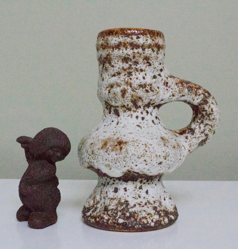 Marius van Woerden for Vest Keramiek: Dutch Brutalist Fat Lava Glazed Ceramic Vase image 3