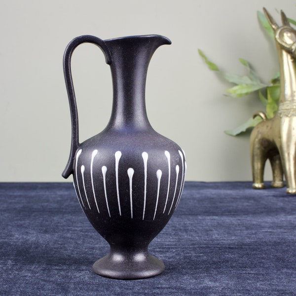 Ruscha 311/3 'Graphis':  West German Ceramic Modernist Vase in Black and White