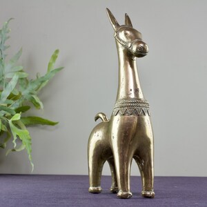 Large Vintage Brass Modernist Donkey Figurine