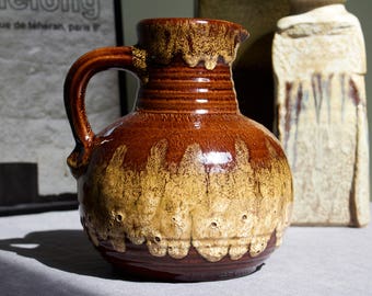 Bay Keramik: Large West German Pottery Fat Lava vase 631-20
