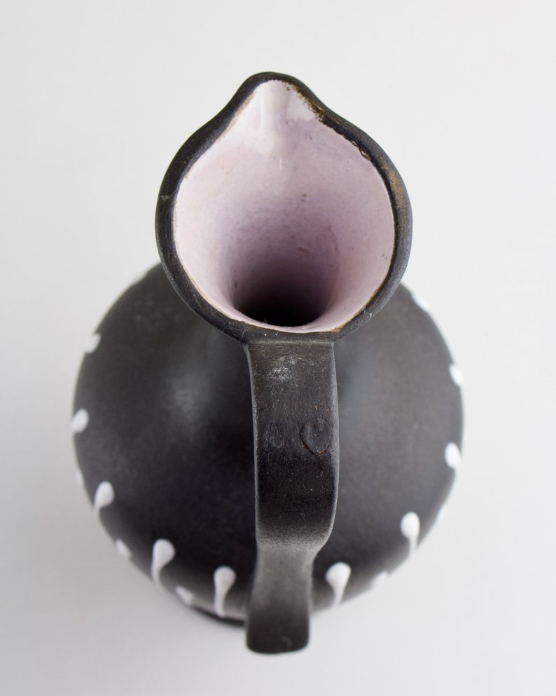 West German Ceramic Modernist Vase in Black and White Ruscha 3113 /'Graphis/'