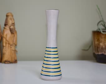 Steuler 4125: West German Pottery Vase from the 1950s with Striped Decor