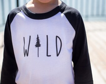 Wild - Baseball Raglan - American Apparel 3/4 length sleeve Unisex