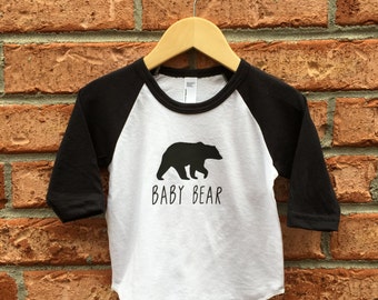 Baby Bear - Baseball Raglan - American Apparel 3/4 length sleeve Unisex