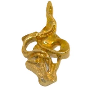 Nugget 8 charm pendant 14k solid yellow gold ..