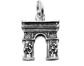 Arc de Triomphe Charm Pendant .925 Sterling Silver