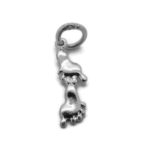 Pair of Feet Pendant Charm Sterling Silver .925