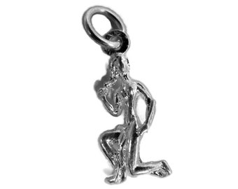 Virgo .925 Solid Sterling Silver Horoscope Pendant Zodiac