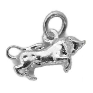 Zodiac Taurus pendant charm Sterling Silver .925