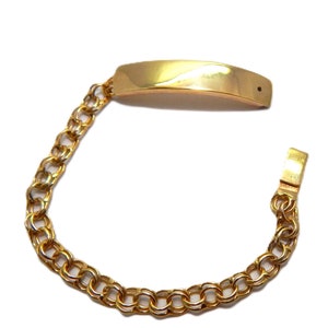 Chino Link 10k Solid Yellow Gold Bracelet For Baby.(Tejido Chino)