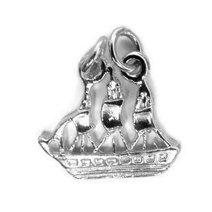 Ship Pendant Charm Sterling Silver .925