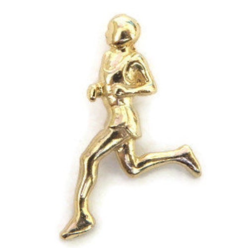 Runner Pendant charm 14k Yellow shops Gold.
