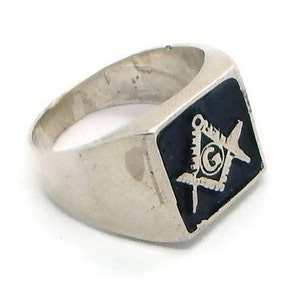 Pierścień męski masoński Freemasons .925 srebro