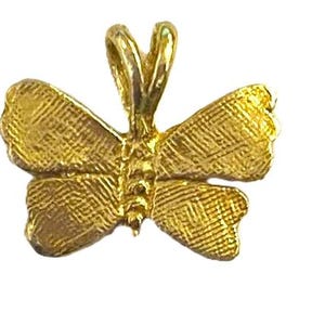Butterfly Charm Pendant (Flat) 14K Yellow Gold