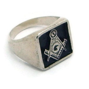 Anillo masónico para hombre de la masonería en plata de ley 925