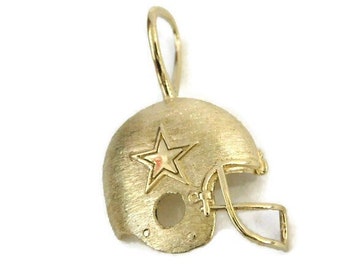 1989 Dallas Cowboys 14k Yellow  Gold NFL Pendant Football Helmet!!