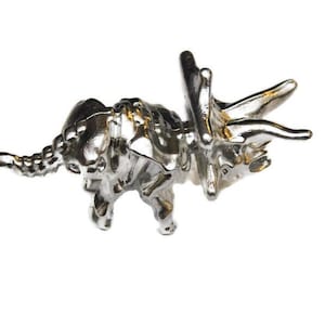 Triceratops  Skeleton Dinosaur .925 Sterling Silver Statue